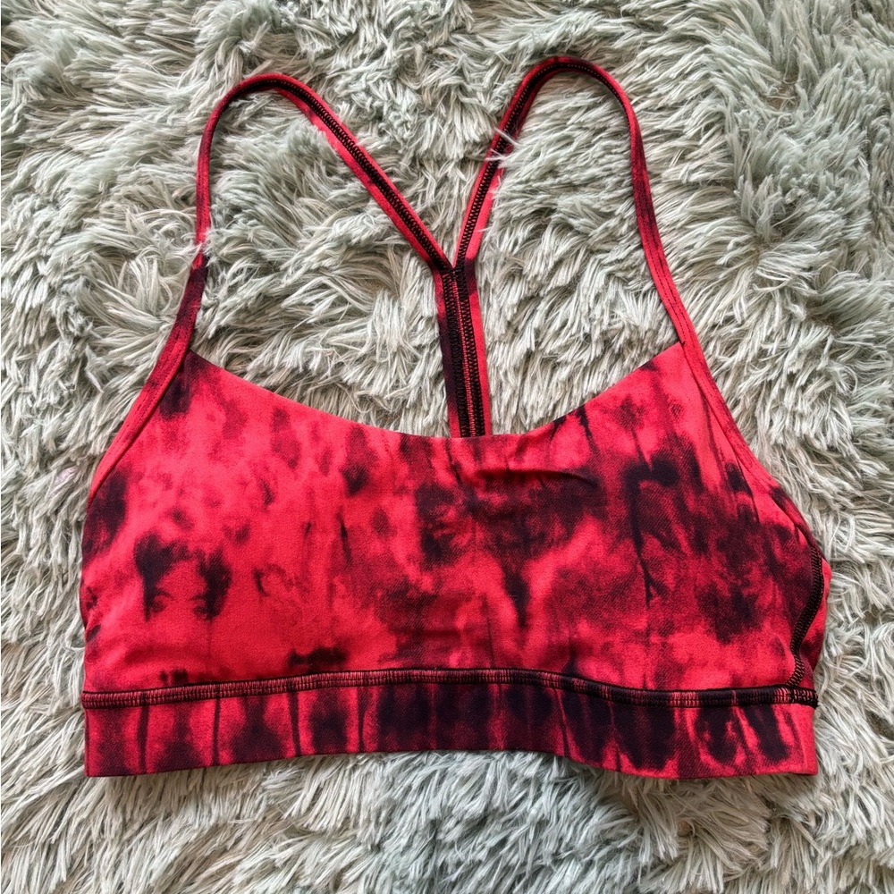 Lululemon Y Back Nulu Sports Bra Game Day Red Black Multi